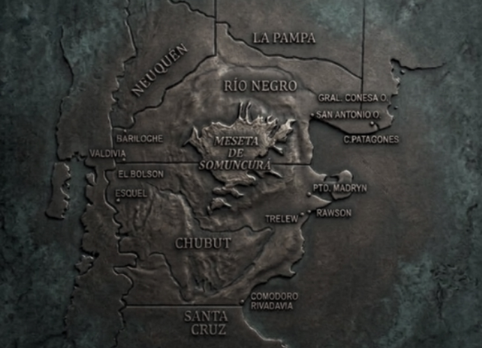 Mapa en relieve de la Meseta de Somuncurá